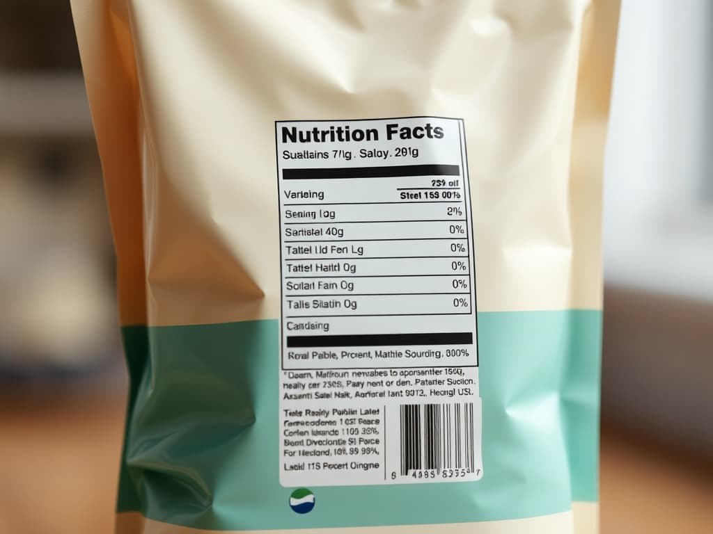Nutrition facts block on a clean-label food package